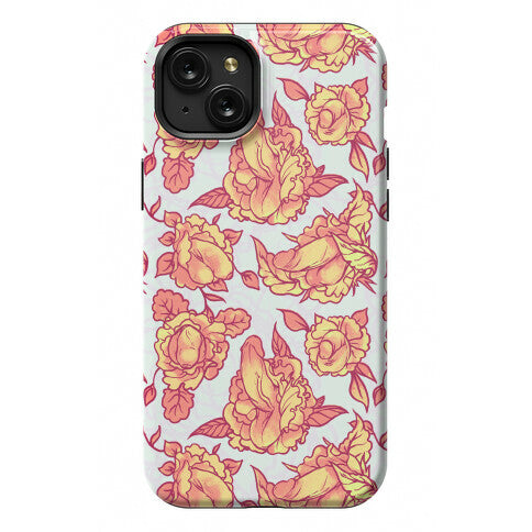 Floral Penis Pattern Orange Phone Case